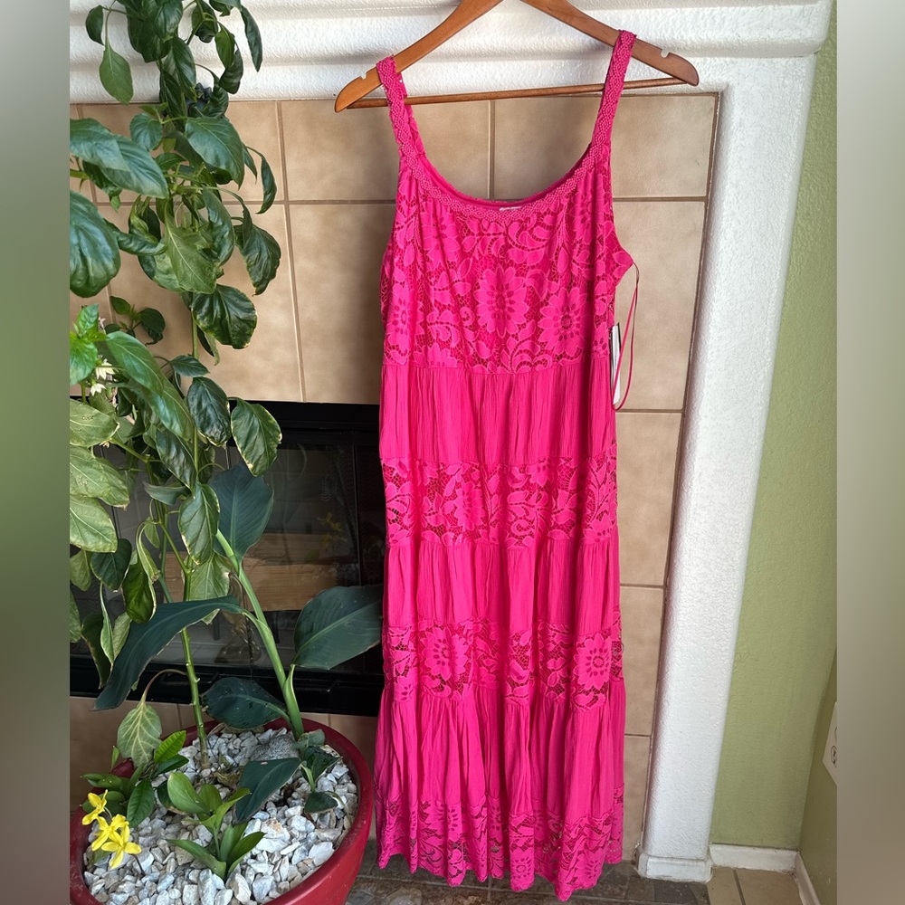 Signature by Robbie Bee Vibrant Pink Maxi Dress
